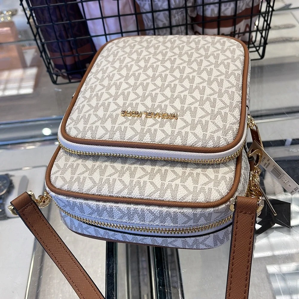 MICHAEL KORS  Jet Set Travel Medium Logo Crossbody Flight Bag # 35F1GTVC2B NWT - Picture 15 of 16